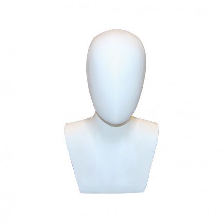 Maniquí Cabeza Liso Blanco Grande