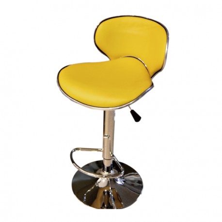 TABURETE PIEL AMARILLO