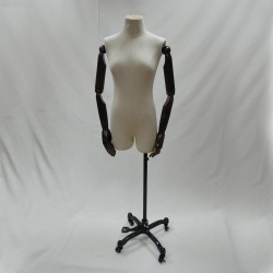 Maniquí Busto Mujer Tela Beige