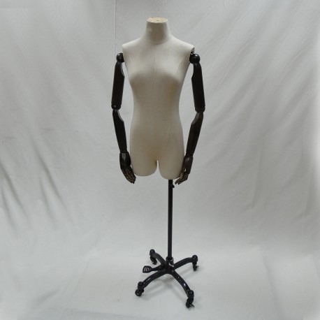 Maniquí Busto Mujer Tela Beige