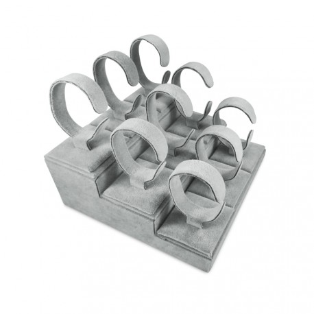 Expositor Pulseras Terciopelo Gris