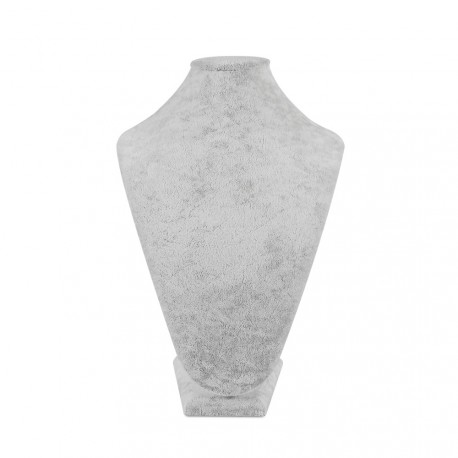 Peto Expositor Collar Terciopelo Gris
