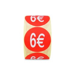 Etiqueta Adhesiva 6 Euros (400 UD)