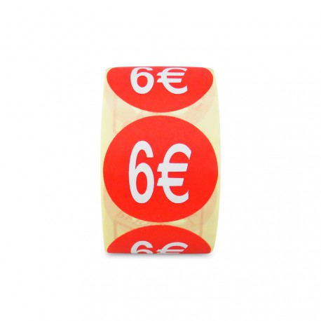 Etiqueta Adhesiva 6 Euros (400 Ud.)