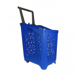 Cesta Supermercado 4 Ruedas - Azul